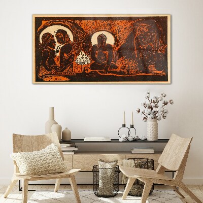 Meeting in the moonlight Glass Wall Art