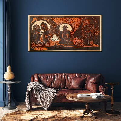 Meeting in the moonlight Glass Wall Art