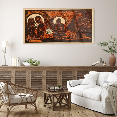 Meeting in the moonlight Glass Wall Art