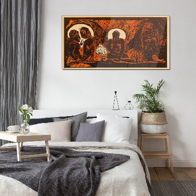 Meeting in the moonlight Glass Wall Art