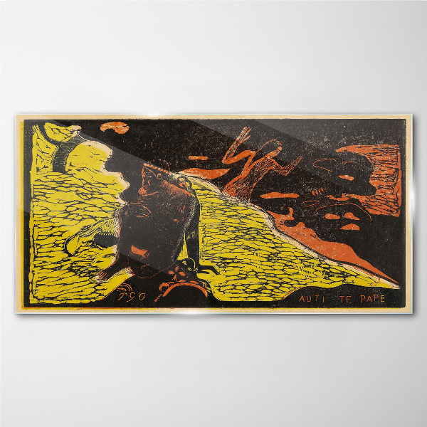 Green wave of emotions Glass Wall Art