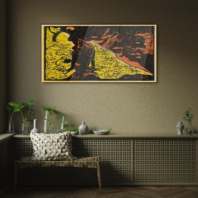 Green wave of emotions Glass Wall Art