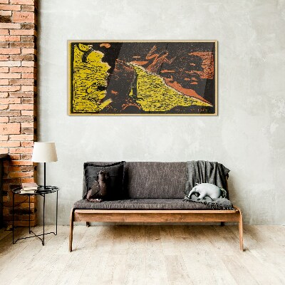 Green wave of emotions Glass Wall Art