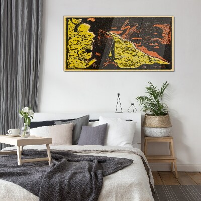Green wave of emotions Glass Wall Art