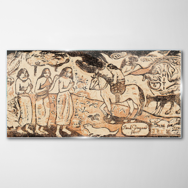 Historical scene against the backdrop of nature Glass Wall Art