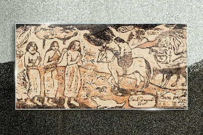 Historical scene against the backdrop of nature Glass Wall Art