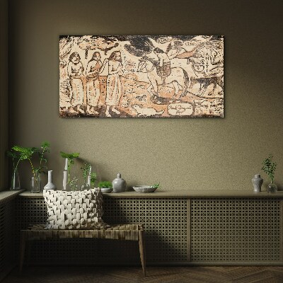 Historical scene against the backdrop of nature Glass Wall Art
