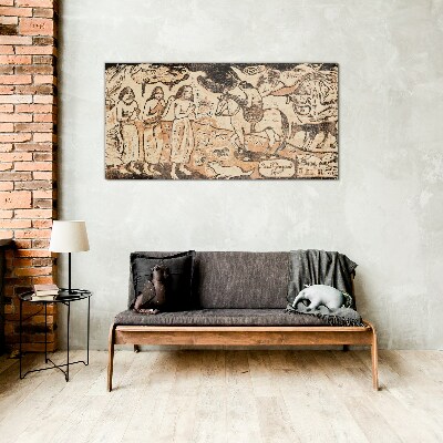 Historical scene against the backdrop of nature Glass Wall Art