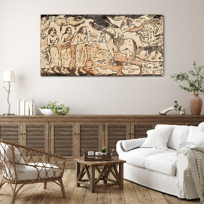 Historical scene against the backdrop of nature Glass Wall Art