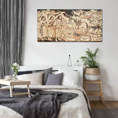 Historical scene against the backdrop of nature Glass Wall Art