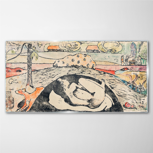 A scene from a rural landscape Glass Wall Art