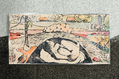 A scene from a rural landscape Glass Wall Art