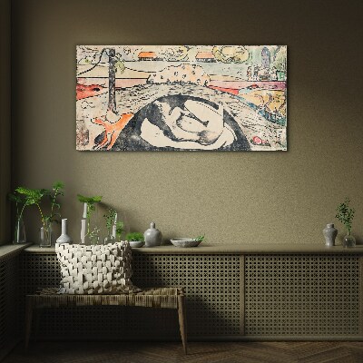 A scene from a rural landscape Glass Wall Art