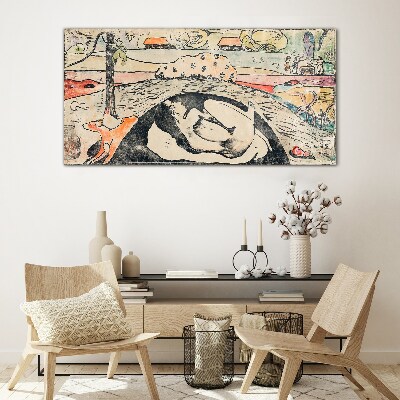 A scene from a rural landscape Glass Wall Art