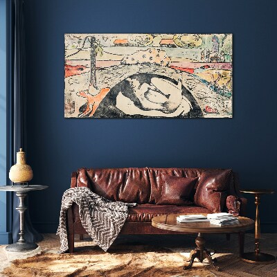 A scene from a rural landscape Glass Wall Art