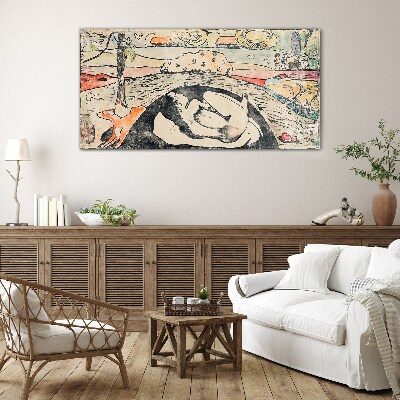 A scene from a rural landscape Glass Wall Art