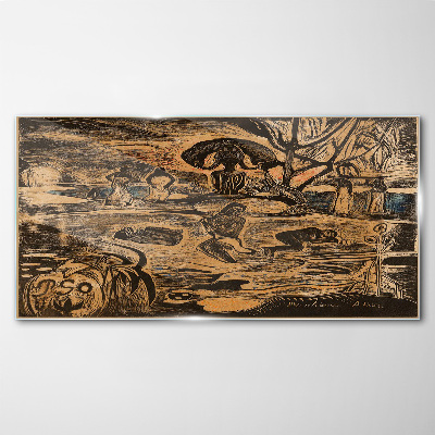 Summer afternoon at the lake Glass Wall Art