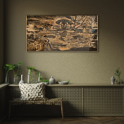 Summer afternoon at the lake Glass Wall Art
