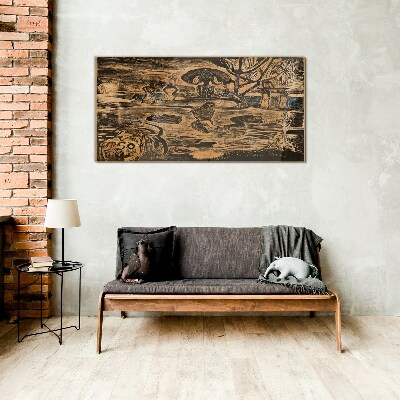 Summer afternoon at the lake Glass Wall Art