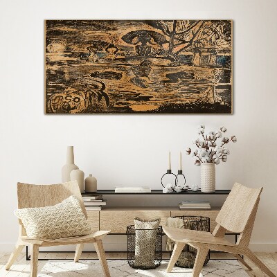 Summer afternoon at the lake Glass Wall Art