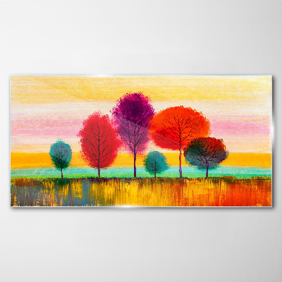 Abstraction trees Glass Wall Art