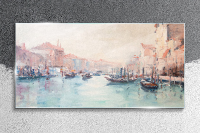 Venetian mornings Glass Wall Art