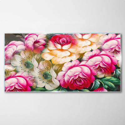 Flower bloom Glass Wall Art