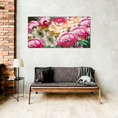 Flower bloom Glass Wall Art