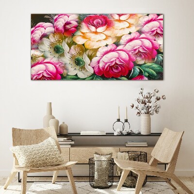 Flower bloom Glass Wall Art