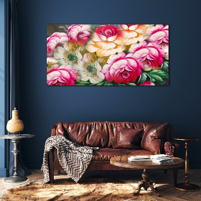 Flower bloom Glass Wall Art