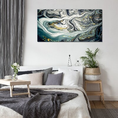 Golden veins in the sea depths Glass Wall Art