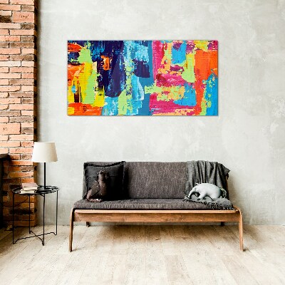Colorful abstraction on glass Glass Wall Art