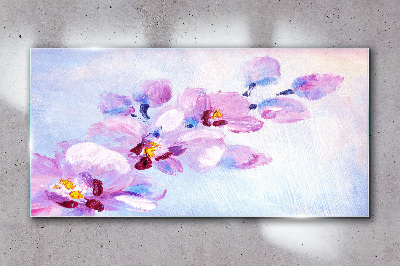 A floral dream in pastel shades Glass Wall Art