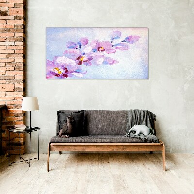 A floral dream in pastel shades Glass Wall Art