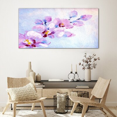 A floral dream in pastel shades Glass Wall Art