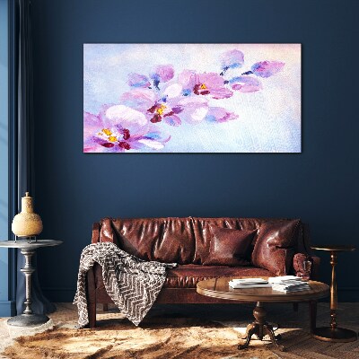 A floral dream in pastel shades Glass Wall Art