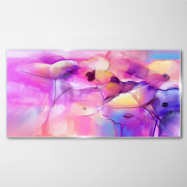 Floral dreams in shades of pink Glass Wall Art