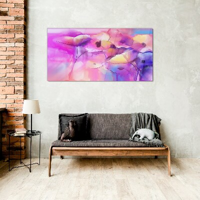 Floral dreams in shades of pink Glass Wall Art