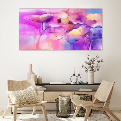 Floral dreams in shades of pink Glass Wall Art