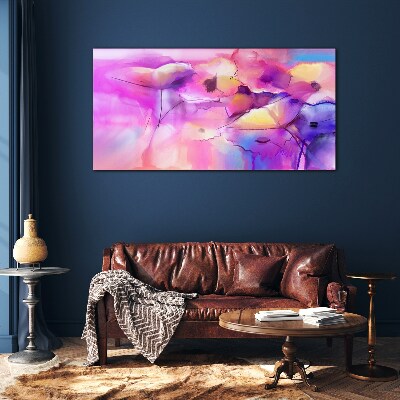 Floral dreams in shades of pink Glass Wall Art