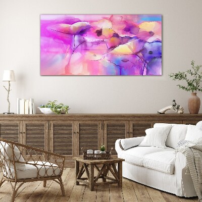Floral dreams in shades of pink Glass Wall Art