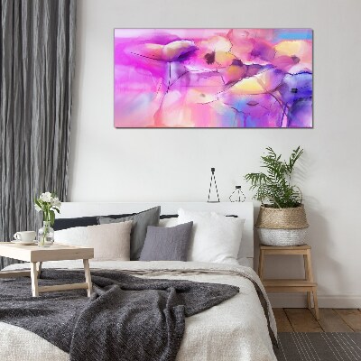 Floral dreams in shades of pink Glass Wall Art