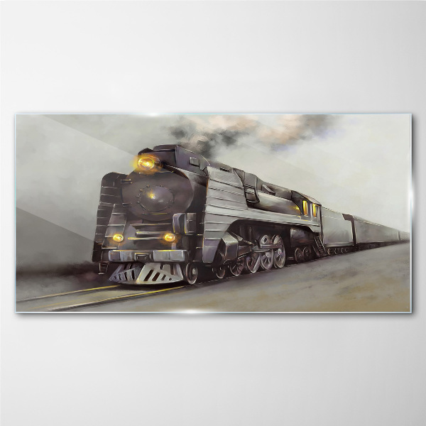 A steam locomotive on its way to the past Glass Wall Art