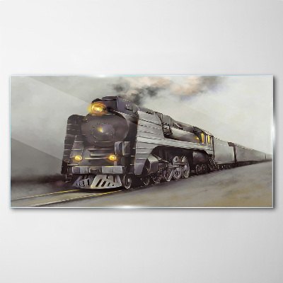 A steam locomotive on its way to the past Glass Wall Art
