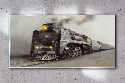 A steam locomotive on its way to the past Glass Wall Art