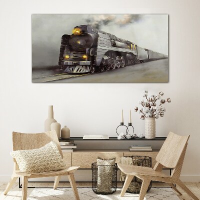 A steam locomotive on its way to the past Glass Wall Art