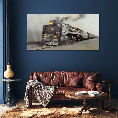 A steam locomotive on its way to the past Glass Wall Art