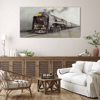 A steam locomotive on its way to the past Glass Wall Art
