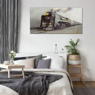 A steam locomotive on its way to the past Glass Wall Art