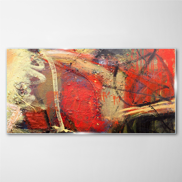 Abstract landscape with intense colors Glass Wall Art